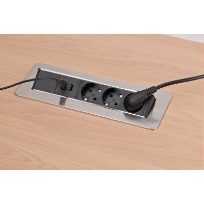 6. Listwa zasilająca na biurko Indesk Power 3x 2xUSB