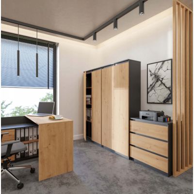 6. REGAŁ BIUROWY RS-80 HEMN ANTRACYT/ARTISAN KOMPLET