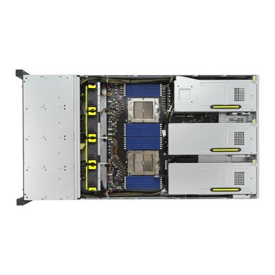 3. Platforma Asus Rack (2U) RS720A-E12-RS24U AMD Epyc 9004 (24x NVMe, 2xM.2, 3xGPU, 2x10Gbe, IPMI,  1+1 2600W)