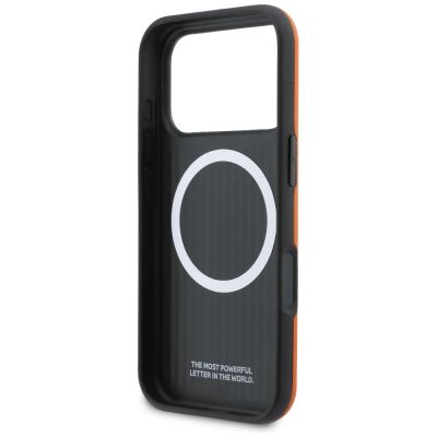 7. Etui BMW M FW Metal Logo MagSafe na iPhone 17 Pro - pomarańczowe