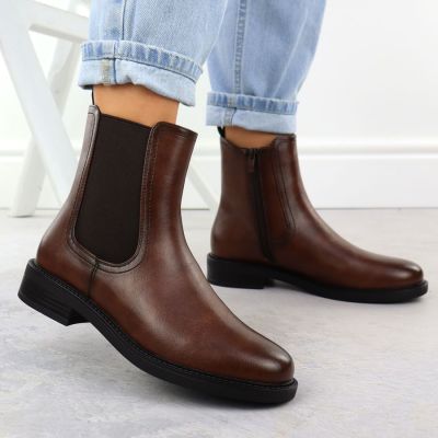 5. Botki damskie sztyblety brązowe Sergio Leone  BT25112