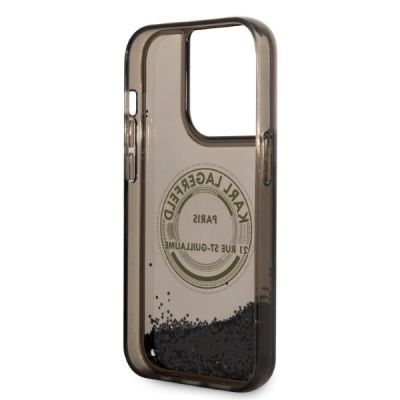 5. Etui Karl Lagerfeld Liquid Glitter RSG na iPhone 14 Pro - czarne