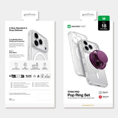 10. Etui AMAZINGTHING Titan Pro Pop Lens na iPhone 18 Pro Max z osłoną aparatu uchwytem i podstawką kompatybilne z MagSafe - fioletowe