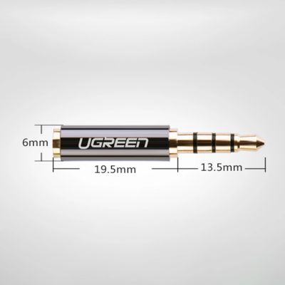 7. Ugreen adapter audio jack 3.5mm męski do jack 2.5mm żeński czarny (20502)