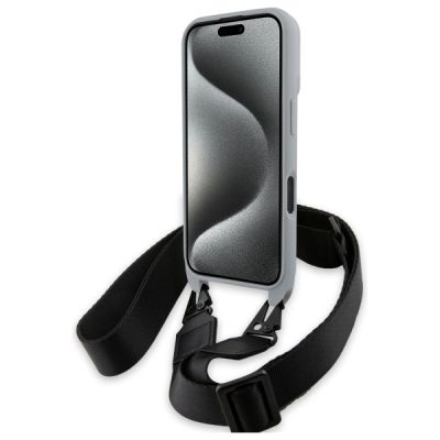 4. Etui BMW M Edition Carbon Stripe & Strap na iPhone 16 - szare