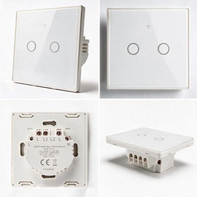 5. QOLTEC WŁĄCZNIK/WYŁĄCZNIK ŚWIATŁA | DOTYKOWY 2-KANAŁOWY | WI-FI | TIMER | TUYA | BIAŁY