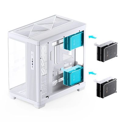 12. Jonsbo TK-4 Gehäuse, Midi-Tower, ATX, Tempered Glass - weiß
