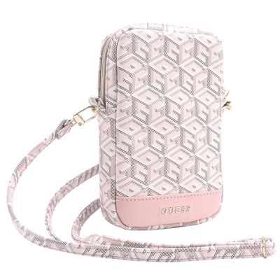 3. Torebka Guess Zip GCube Bottom Stripe na telefon - różowa