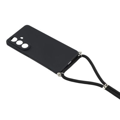 3. Etui na Samsung Galaxy S26 z wyściółką z włókna i paskiem crossbody - czarne