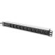 6. Digitus Listwa zasilająca PDU 19" Rack, 10x gniazdo C13, 2.0m, 1x wtyk C14, 10A, zabezpieczenie przeciążeniowe, profil aluminiowy