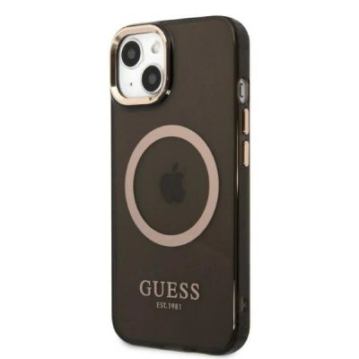 2. Etui Guess Gold Outline Translucent MagSafe na iPhone 13 - czarne