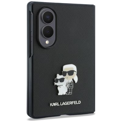 3. Etui Karl Lagerfeld Saffiano Karl&Choupette Pin na Samsung Galaxy Z Fold 8 - czarne