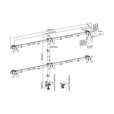 9. Uchwyt do monitora Equip 17"-32" Articulating