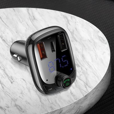 8. Transmiter Bluetooth / ładowarka do samochodu Baseus S-13 (Overseas Edition) - czarny