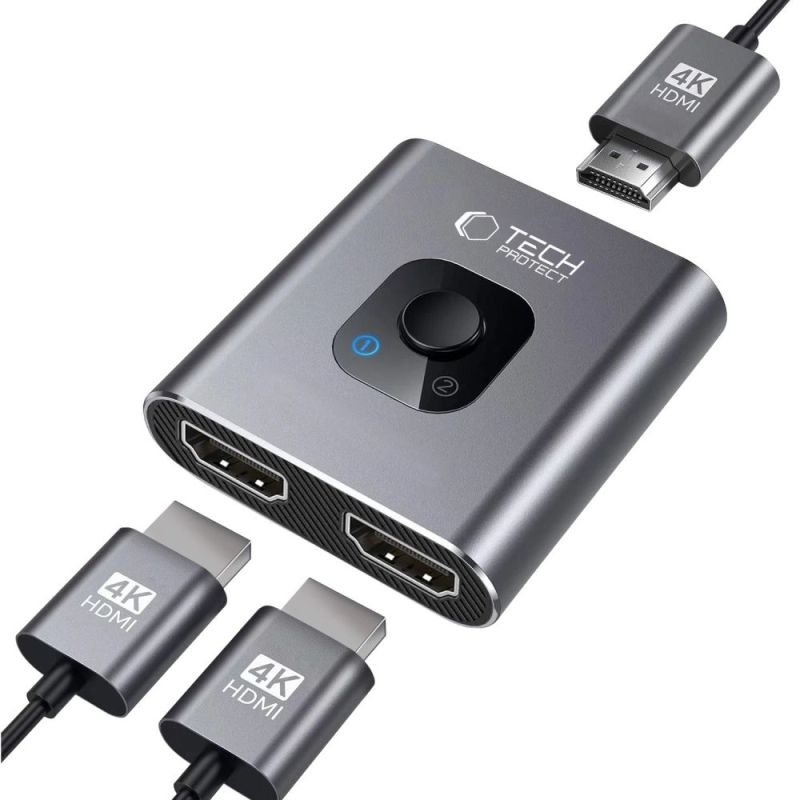 2. Adapter Tech-Protect HB07 HUB Adapter 2w1 HDMI 4K 60HZ - szary