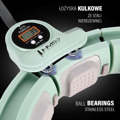 10. Hula Hop HMS HHM13 z magnesami, obciążeniem i licznikiem zielony