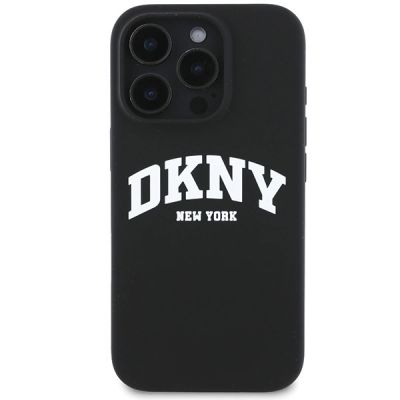 3. Etui DKNY Silicone White Printed Logo MagSafe na iPhone 16 Pro - czarne