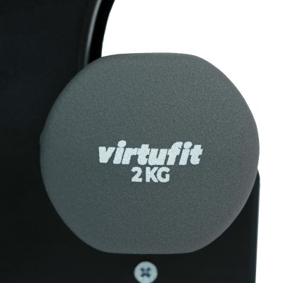 8. VIRTUFIT ZESTAW HANTLI NEOPRENOWYCH - ZESTAW SZTANGI - Z UCHWYTEM