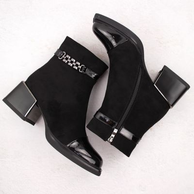 8. Botki D&A S.Barski na ozdobnym obcasie Premium Collection W MR880-018 OLI269A