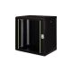 32. Szafa sieciowa wisząca Unique 19" 12U rack 600x450, drzwi szyba, czarny, niedzielona, złożona, 100kg