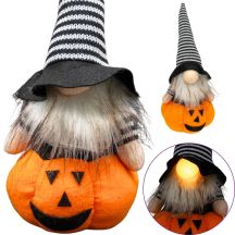 FIGURKA DEKORACYJNA NA DYNI 35CM LED HALLOWEEN  POMARAŃCZOWY