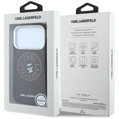 8. Etui Karl Lagerfeld Point & Choupette Sketch MagSafe na iPhone 18 Pro / 17 Pro - burgundowe