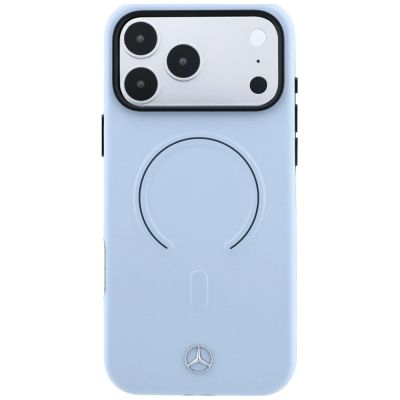 3. Etui Mercedes Leather 3D MagSafe do iPhone 18 Pro Max / 17 Pro Max - niebieske