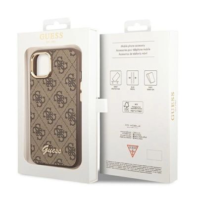 8. Etui Guess 4G Vintage Gold Logo na iPhone 14 Plus - brązowe