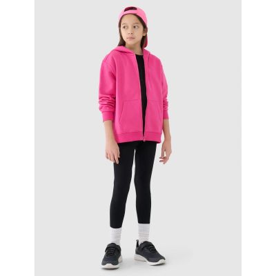 5. Bluza dresowa rozpinana z kapturem dziewczęca 4F Junior 4FJRAW24TSWSF1830-55S