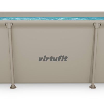 12. VIRTUFIT PROSTOKĄTNY BASEN 260 x 180 CM Z POMPĄ FILTRUJĄCĄ BEŻOWY