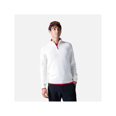 Sweter Rossignol Stripe 1/2 Zip Knit biały