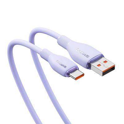 3. Kabel Baseus Pudding 100W USB-A - USB-C 2m - fioletowy