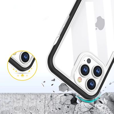 6. Clear 3in1 etui do iPhone 13 Pro żelowy pokrowiec z ramką czarny