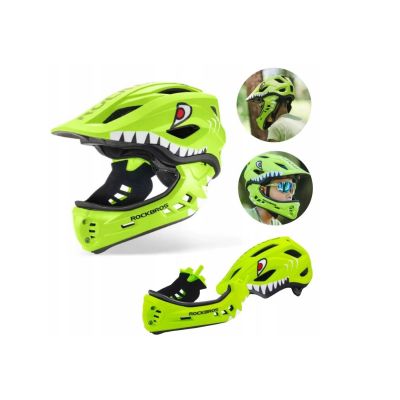 2. Rockbros kask rowerowy dziecięcy zielony M 53-58cm
