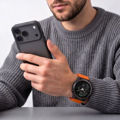 4. Pasek Tech-Protect NylonLoop na Garmin Fenix 5X / 5X Plus / 6X / 6X Pro / 7X / 8 / 8 Pro / 9 / 9 Pro (51 mm) - pomarańczowy