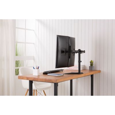 7. DIGITUS STOJAK BIURKOWY PODWÓJNY 2XLCD MAX. 32" MAX. 2X 8KG UCHYL.-OBROT QUICK-RELEASE DA-90401