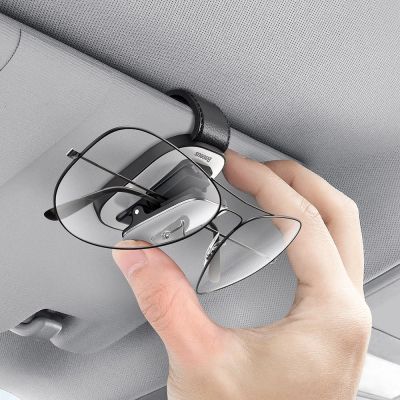 7. Baseus samochodowy uchwyt klips na okulary do okularów srebrny (ACYJN-B0S)