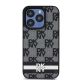 3. Etui DKNY Leather Checkered Mono Pattern & Printed Stripes na iPhone 15 Pro Max - czarne