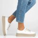 8. Skórzane półbuty sneakersy na platformie białe Filippo DP6122