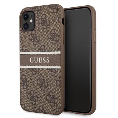 Etui Guess 4G Stripe na iPhone 11 / Xr 6,1" - brązowe