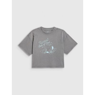 5. T-shirt bawełniany dziewczęcy 4F 4FJRSS26TTSHF3983-25S