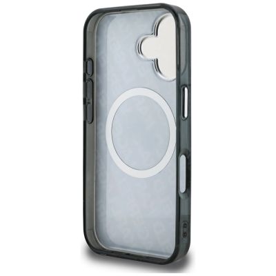 7. Etui Karl Lagerfeld IML Glitter Karl & Choupette Heads Logo MagSafe na iPhone 16 - czarne