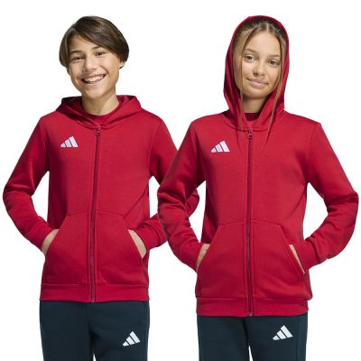 Bluza dla dzieci adidas Entrada 26 Full Zip Hoodie czerwona KH1781