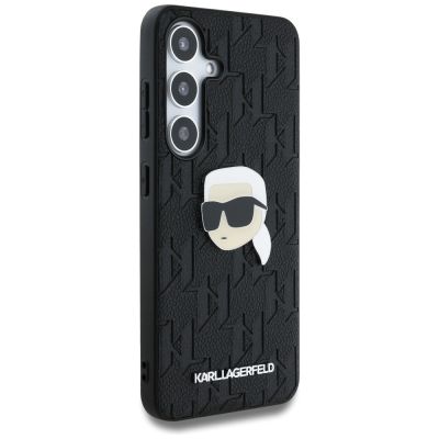4. Etui Karl Lagerfeld Leather Monogram Pin Logo Karl Head Samsung Galaxy S25 czarny