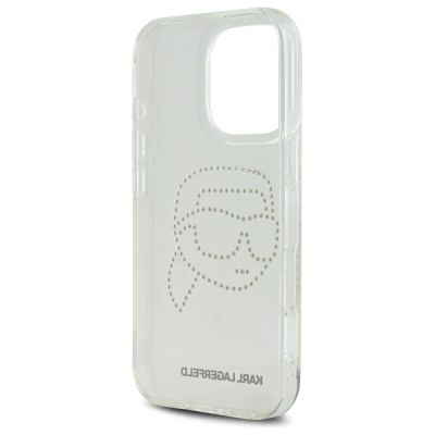 7. Etui Karl Lagerfeld IML Rhinestones Karl Head na iPhone 16 Pro - przezroczyste