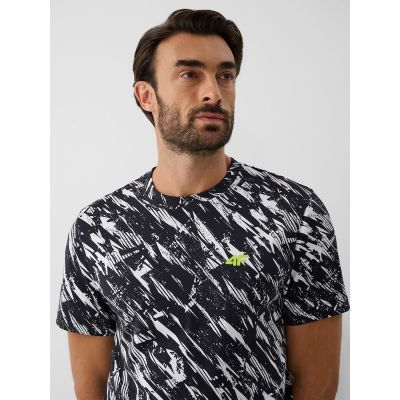 4. T-shirt regular z nadrukiem męski 4F 4FRAW26TTSHM4664-20A
