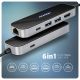 3. AXAGON HMC-6GLN Hub USB, 2x USB-A, 1x USB-C, 1x HDMI 2.0, 1x RJ45, 100 W PD – srebrny