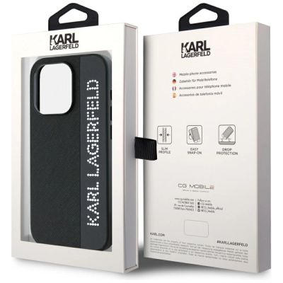8. Etui Karl Lagerfeld Saffiano Rhinestones & Charm na iPhone 15 Pro Max - czarne