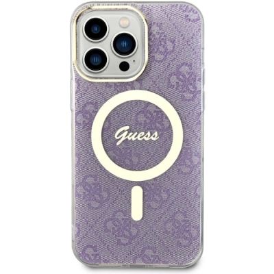 3. Etui Guess 4G MagSafe na iPhone 14 Pro Max - purpurowe