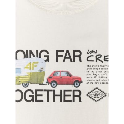 6. T-shirt regular z nadrukiem męski 4F 4FRSS26TTSHM3810-11S